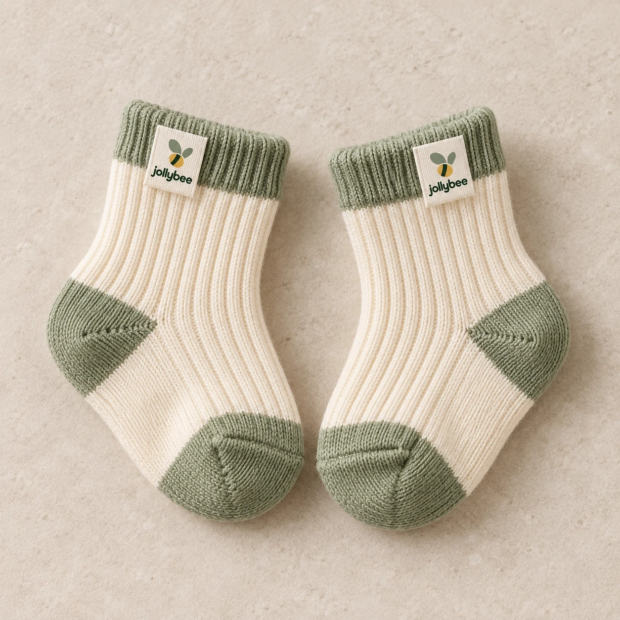 Jollybee two-tone baby socks, product view