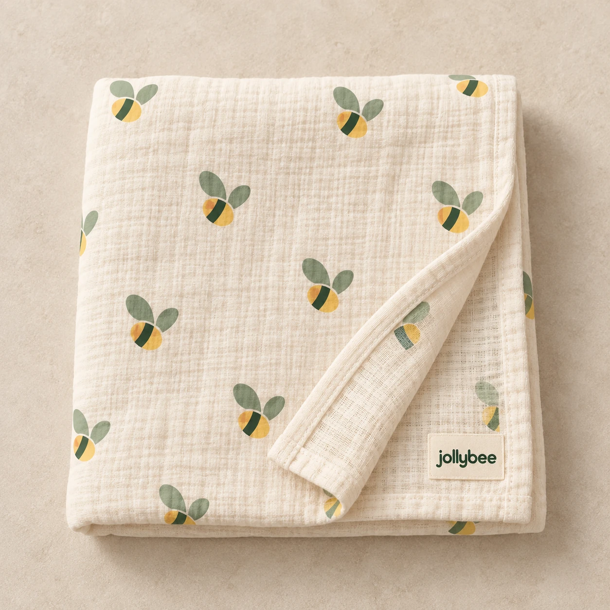 Jollybee bee muslin wrap, product view
